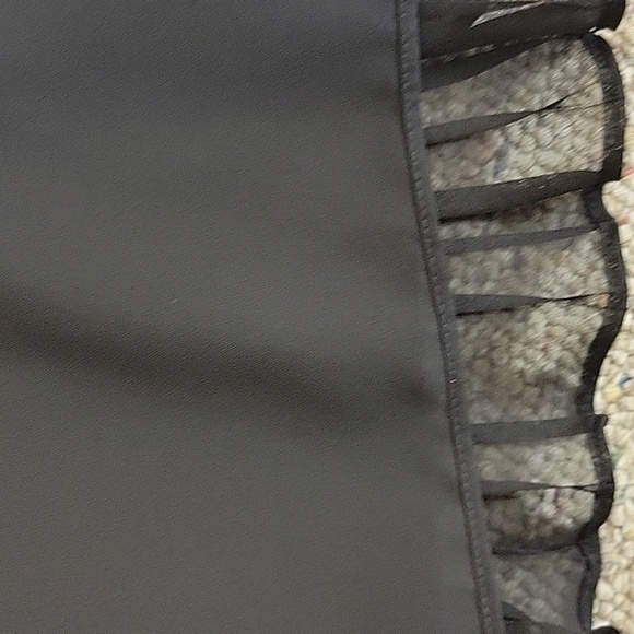 Ann Taylor LOFT little Black dress women's sz 2, whimsigoth fairy pleats sheer - Picture 7 of 8